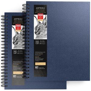 2 NEW Sketchbook, Spiral-Bound Hardcover, Blue